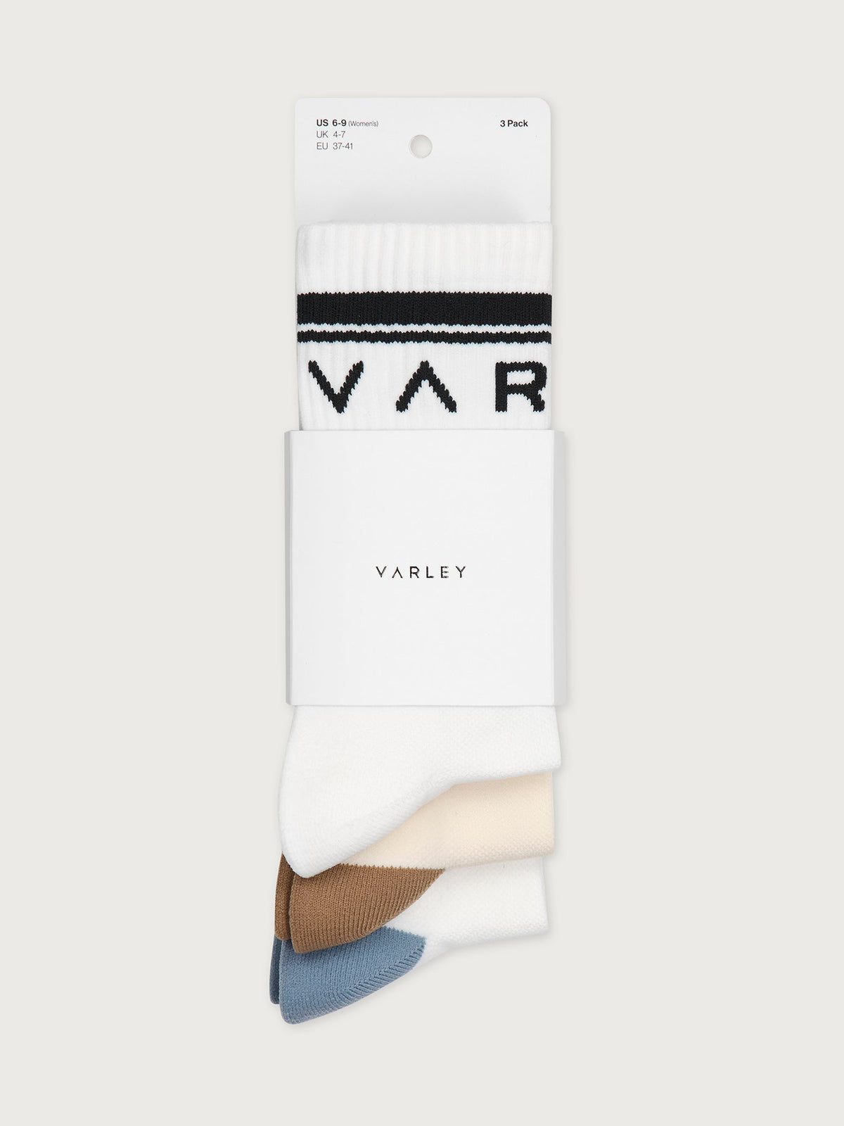 Astley Active Sock 3 Pack White/ Birch/ White - Varley