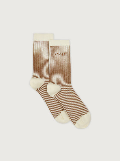 Ormand Plush Stripe Sock Roasted Pecan - Varley