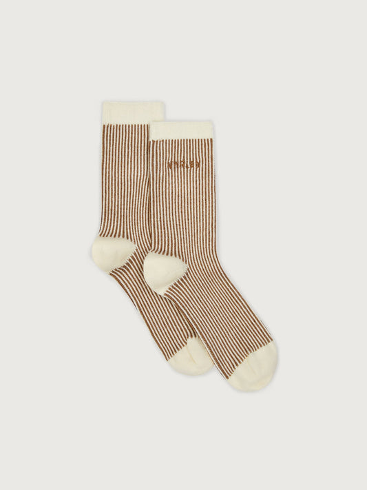 Ormand Plush Stripe Sock Roasted Pecan - Varley