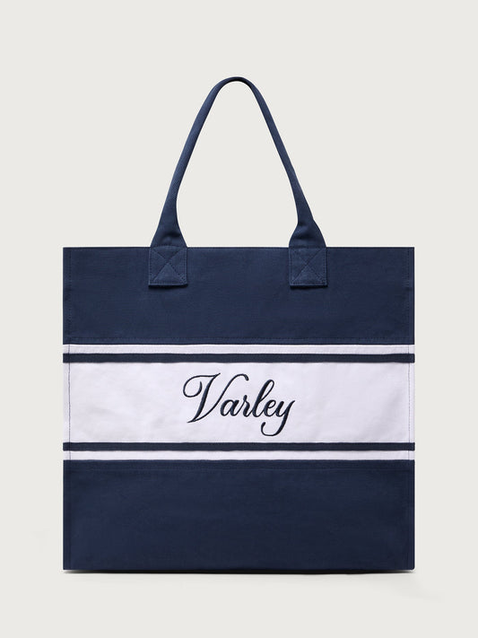 Foeburn Market Tote Bag Blue Nights/ White - Varley