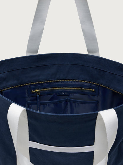 Fairhaven Large Club Tote Bag Blue Nights/ White - Varley