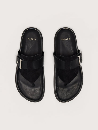 Suna Toe Post Sandals Black - Varley