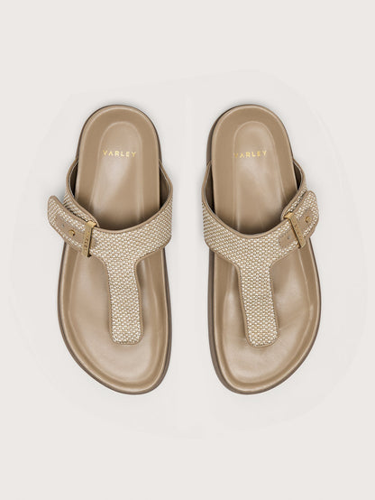 Aisne Toe Post Sandals Textile Cinder - Varley