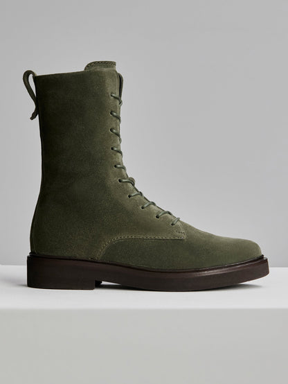 Boyten Laceup Boot Suede Dark Olive - Varley