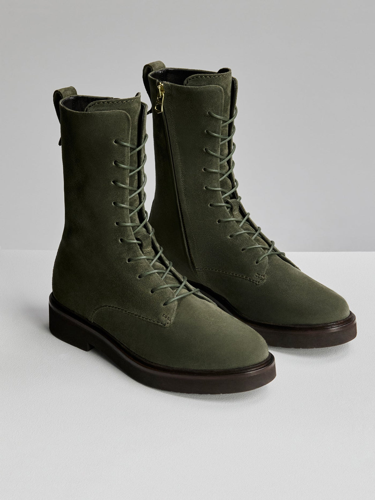 Boyten Laceup Boot Suede Dark Olive - Varley