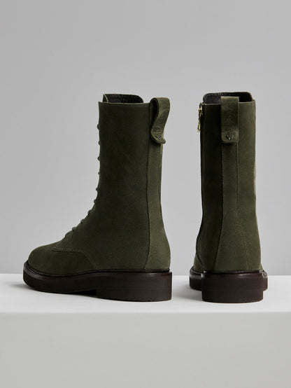 Boyten Laceup Boot Suede Dark Olive - Varley