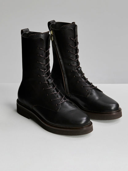 Boyten Lace Up Boot Nappa Ebony Brown - Varley