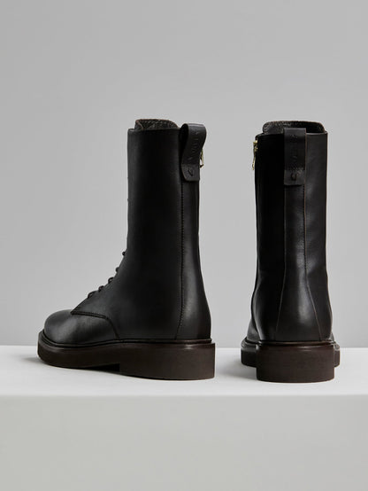 Boyten Lace Up Boot Nappa Ebony Brown - Varley