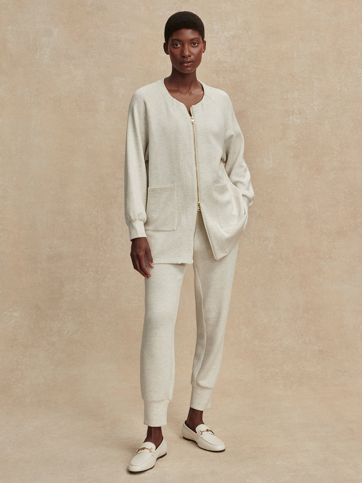 Augusta Zip Through Ivory Marl - Varley