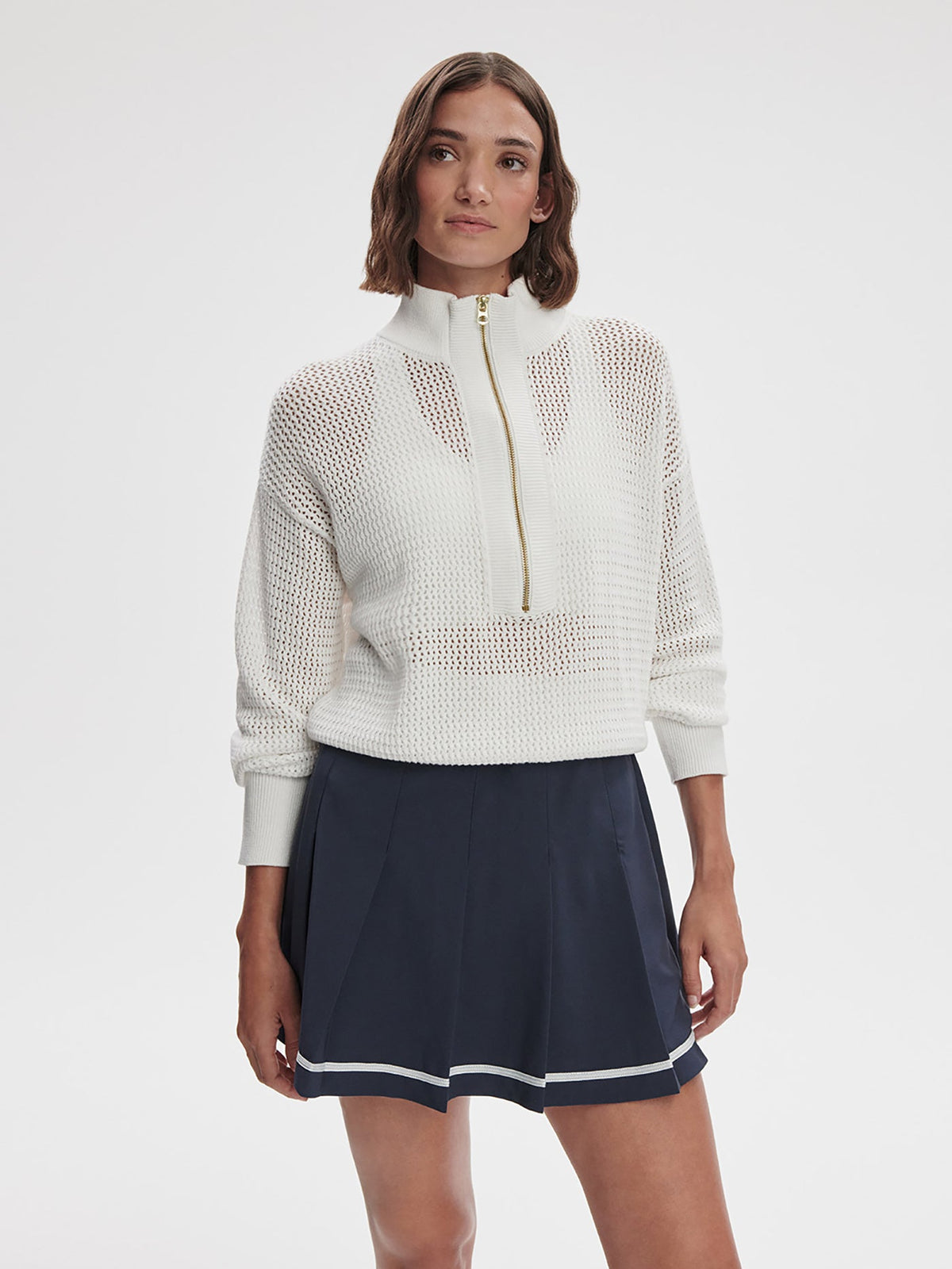 Aurora Half-Zip Knit | VARLEY US White - Varley