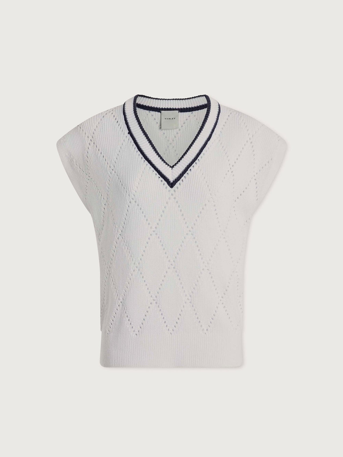 Beaton Diamond Knit White/ Blue Nights - Varley
