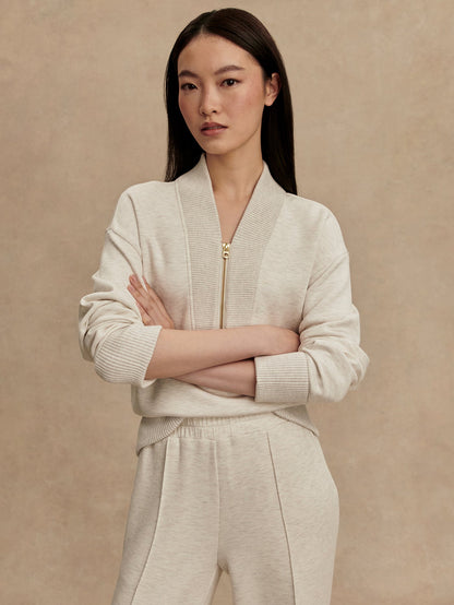 Sally Half Zip Sweat Ivory Marl - Varley