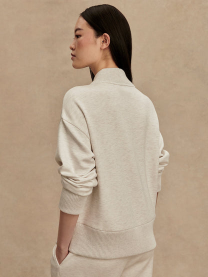 Sally Half Zip Sweat Ivory Marl - Varley