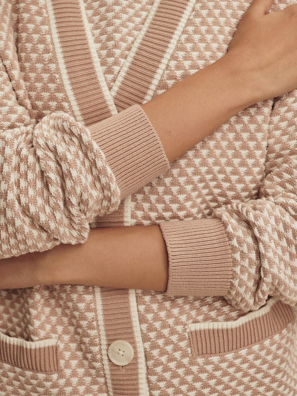 Tarran Stitch Knit Cardigan Light Taupe - Varley