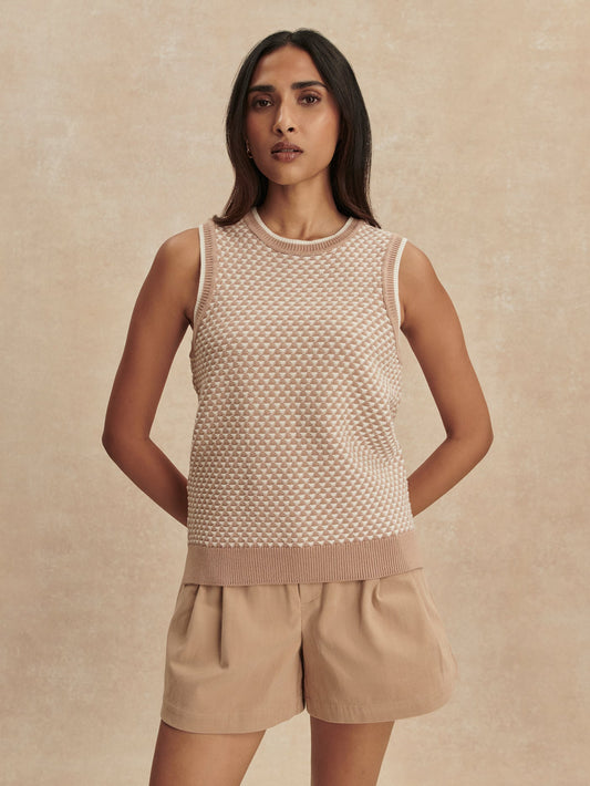 Jenson Stitch Knit Tank Light Taupe - Varley