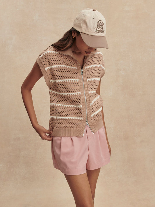 Haney Zip Through Knit Light Taupe - Varley