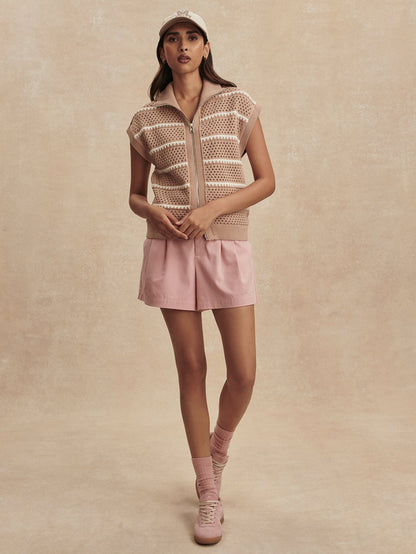 Haney Zip Through Knit Light Taupe - Varley