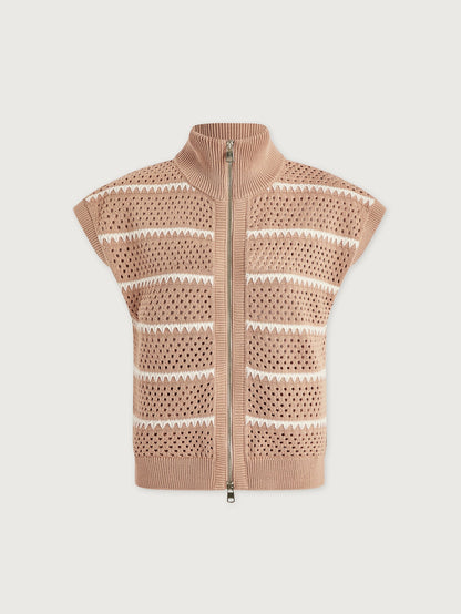 Haney Zip Through Knit Light Taupe - Varley