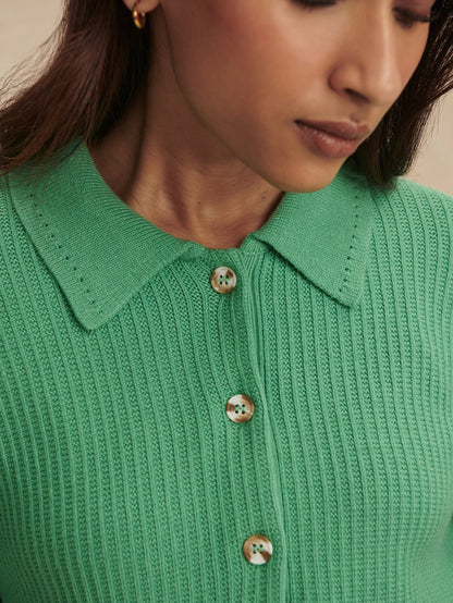 Marlie Polo Knit Sweater Green Spruce - Varley