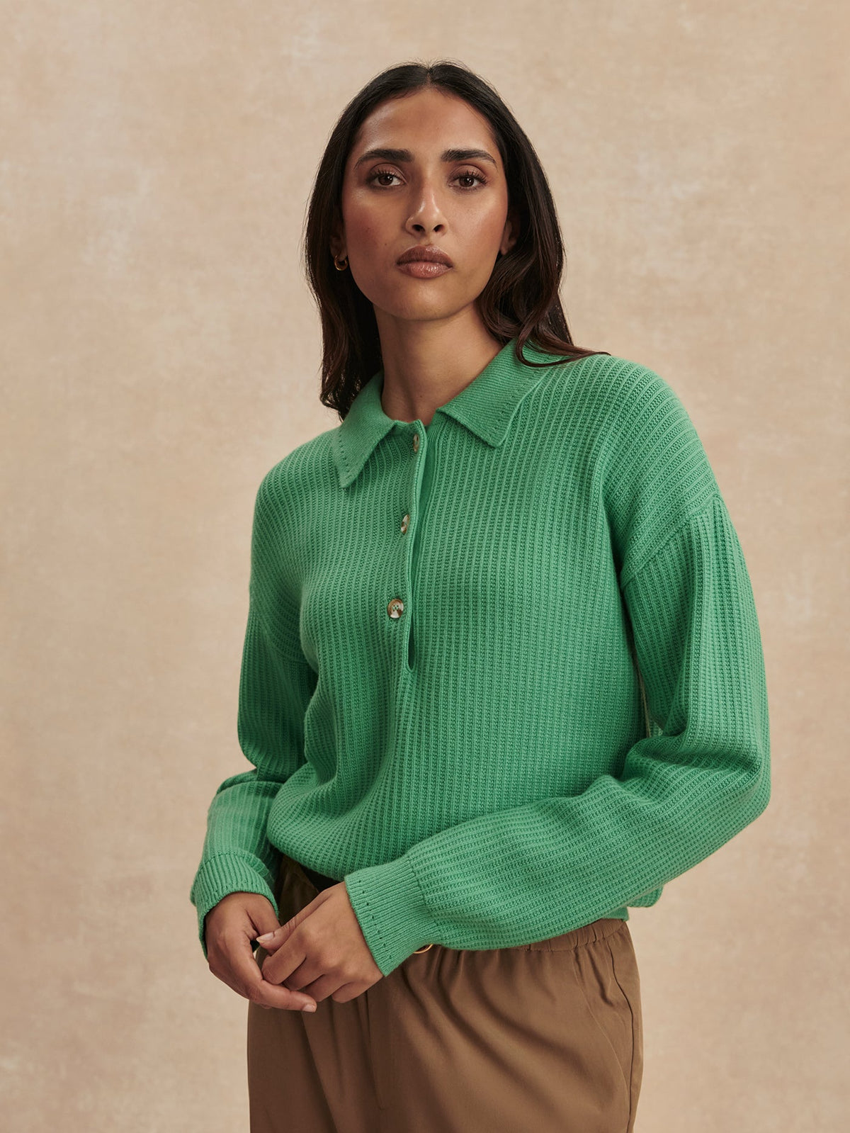 Marlie Polo Knit Sweater Green Spruce - Varley