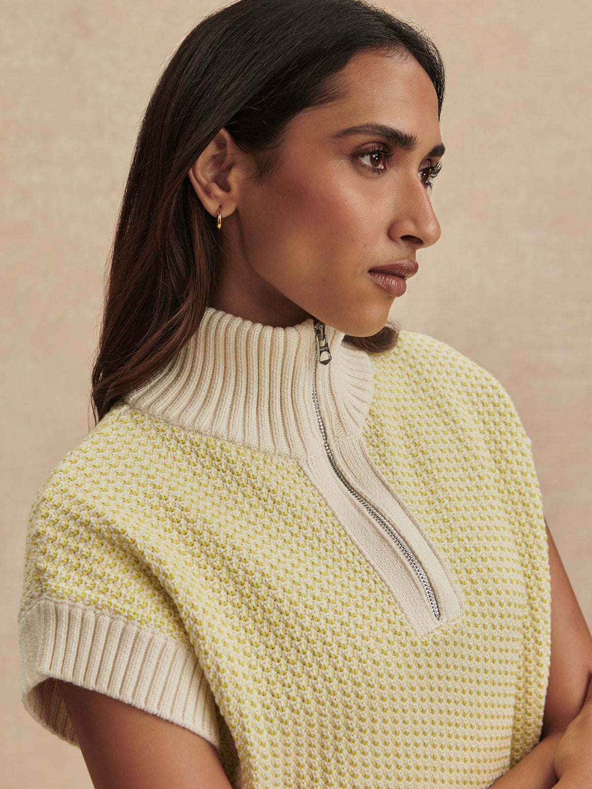 Fowley Knit Top Snow White/ Limeade - Varley