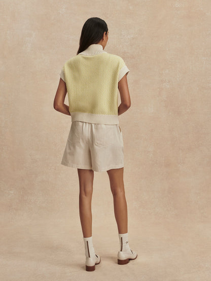 Fowley Knit Top Snow White/ Limeade - Varley