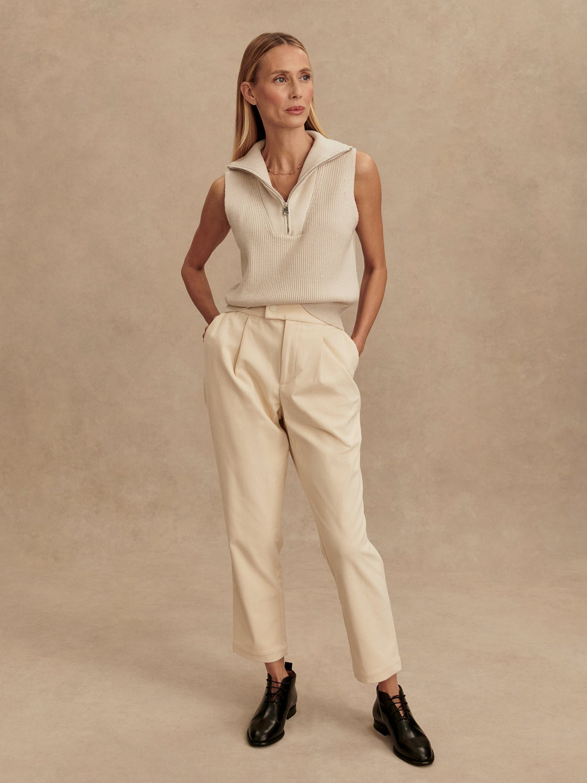 Amina Half Zip Knit Silver Birch - Varley