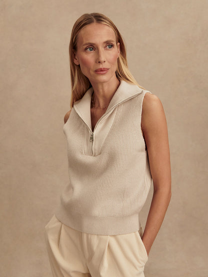 Amina Half Zip Knit Silver Birch - Varley