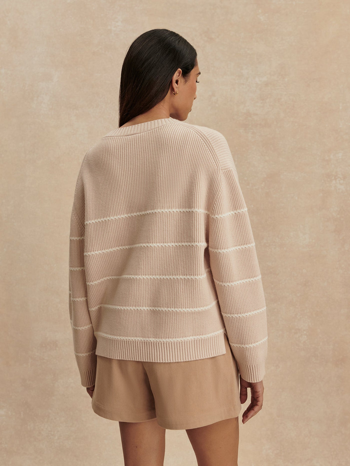 Meryl Stripe Knit Sweater Oat Milk - Varley