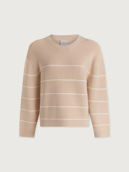 Meryl Stripe Knit Sweater Oat Milk - Varley