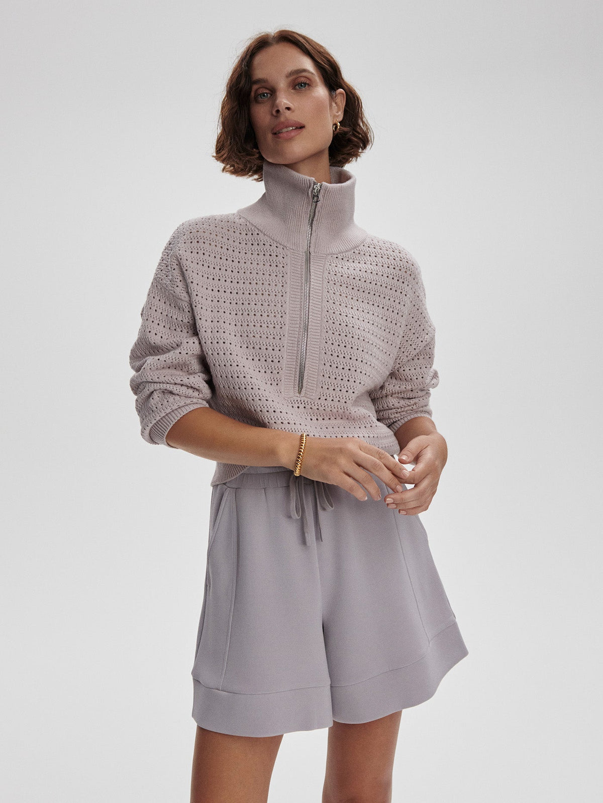 Darla Half Zip Knit Lilac Marble - Varley