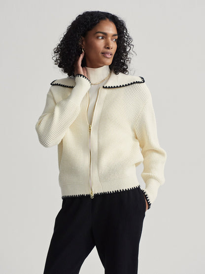 Sibley Soft Knit Jacket Egret - Varley