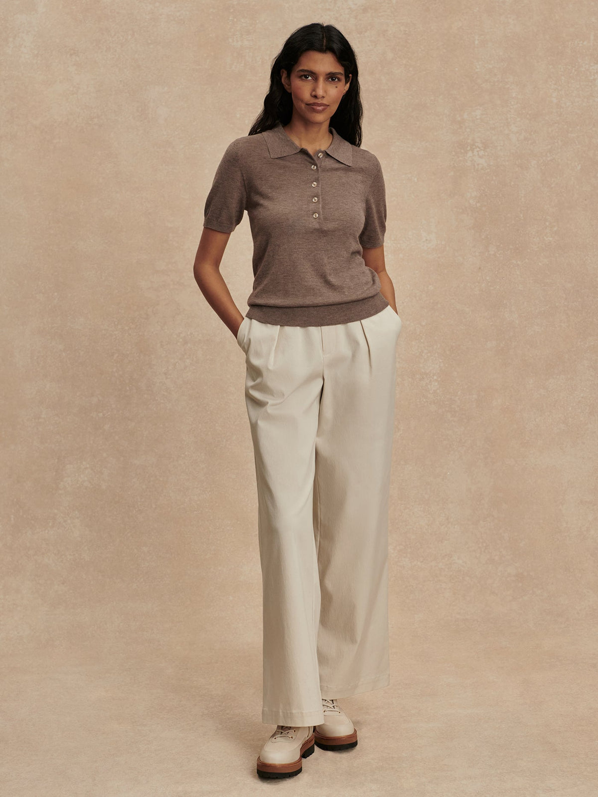 Toni Fine Knit Polo Cinder Marl - Varley