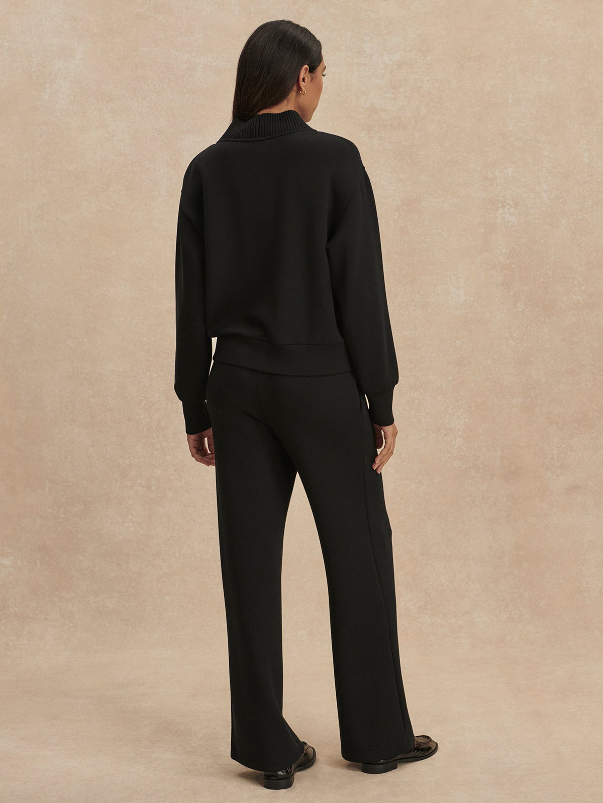 Lucine Button Front Sweat Black - Varley