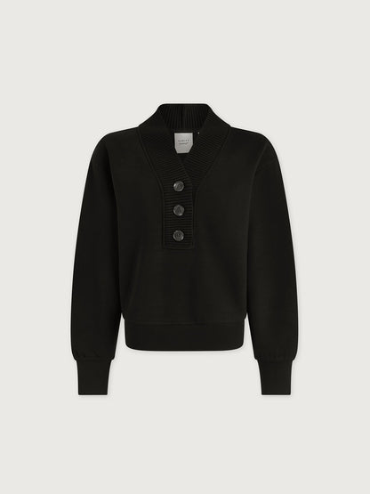 Lucine Button Front Sweat Black - Varley