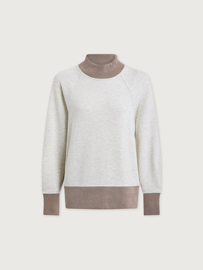 Loxley Raglan Boyfriend Sweat Ivory Marl/ Taupe Marl - Varley
