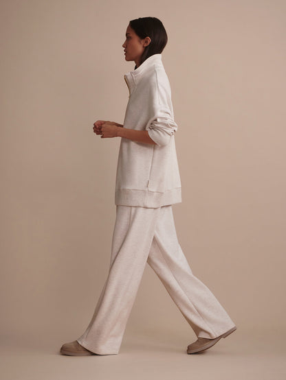 Molly Half Zip Longline Sweat Ivory Marl - Varley