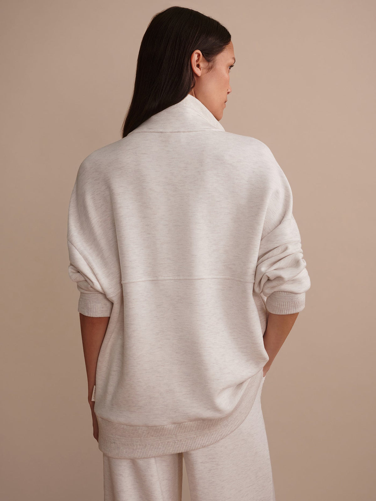 Molly Half Zip Longline Sweat Ivory Marl - Varley