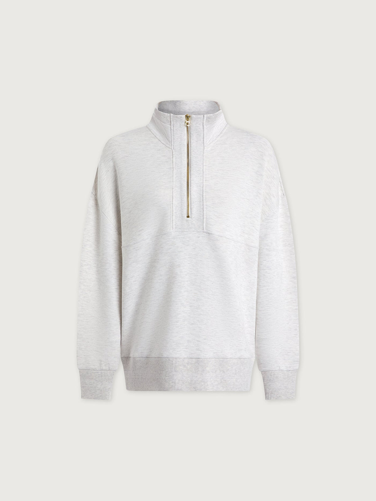 Molly Half Zip Longline Sweat Ivory Marl - Varley