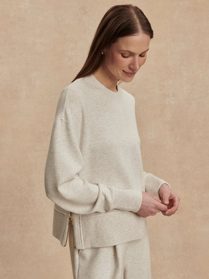 Philippe Crop Sweat Ivory Marl - Varley