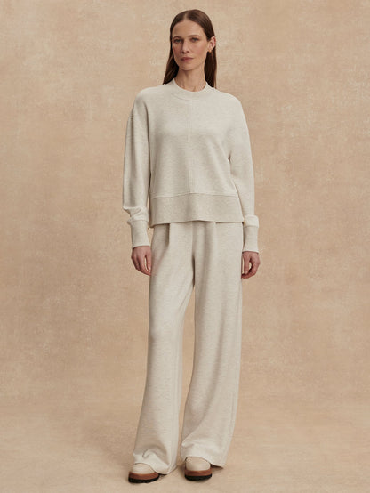 Philippe Crop Sweat Ivory Marl - Varley