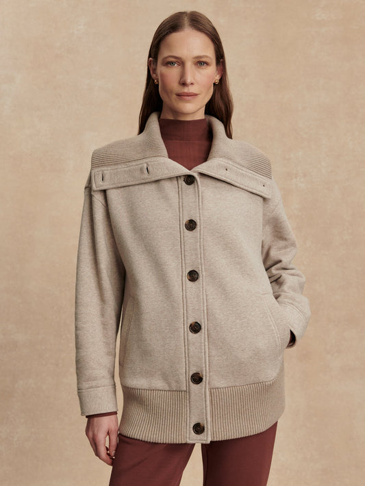 Tammy Button Through Jacket Taupe Marl - Varley