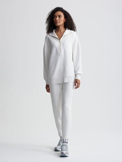 Masie Longline Sweat Ivory Marl - Varley