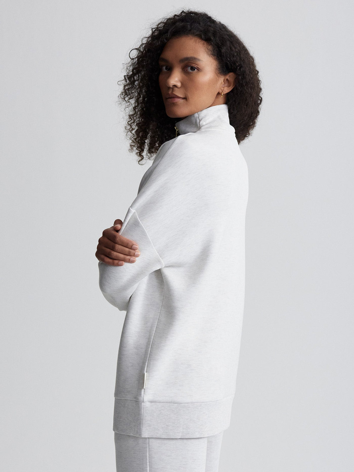 Masie Longline Sweat Ivory Marl - Varley