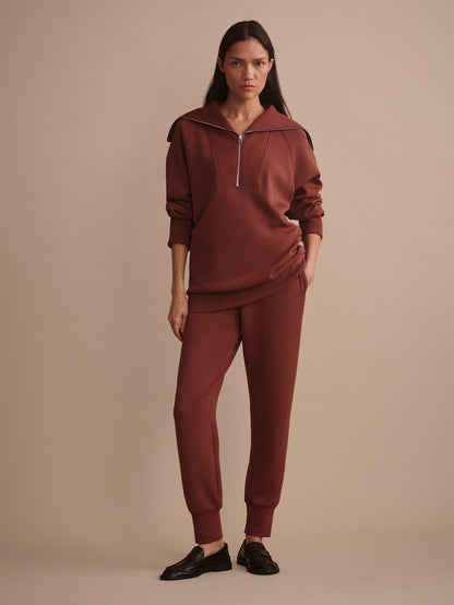 Xina Half Zip Longline Sweat Cinnamon - Varley