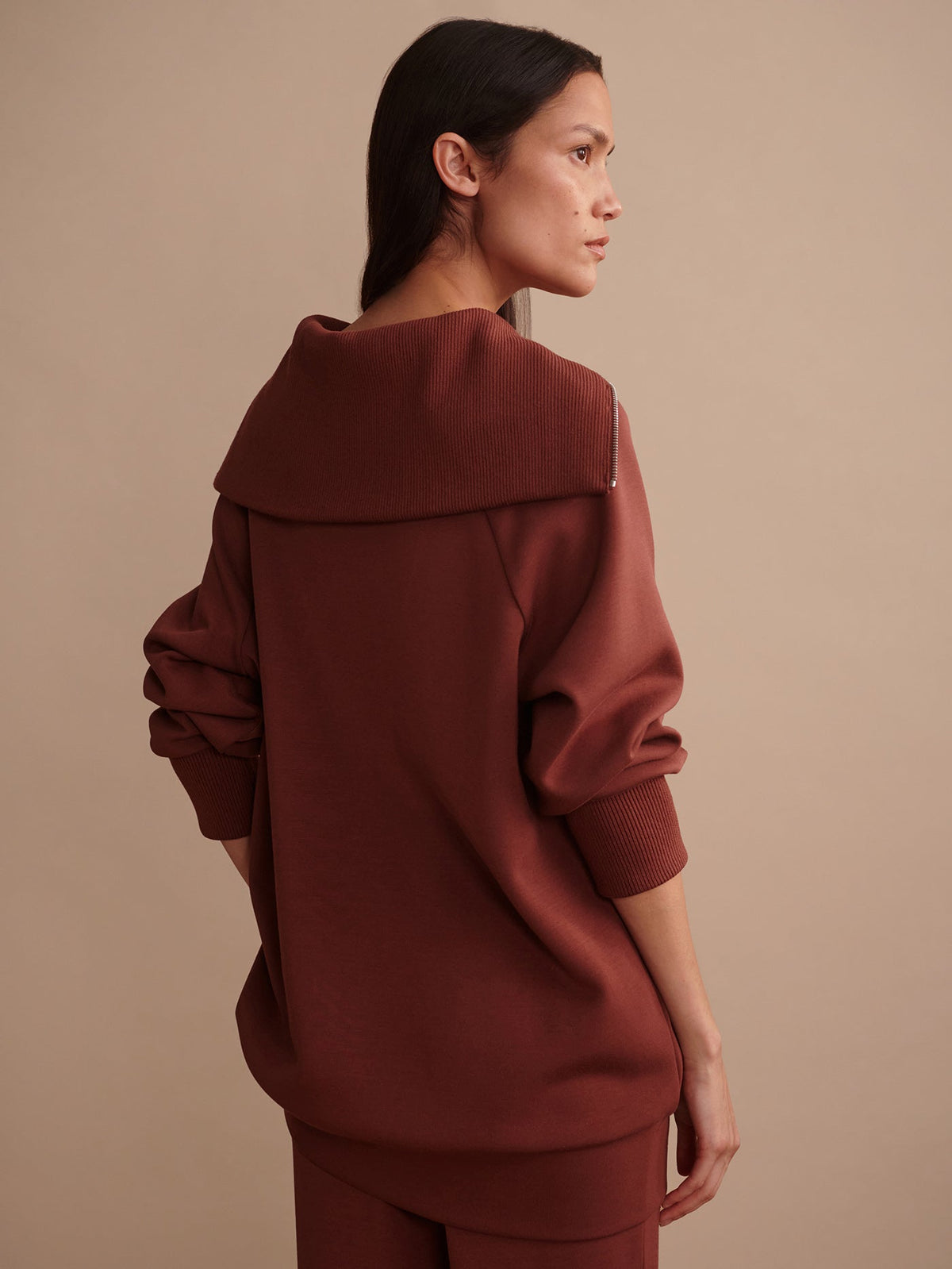 Xina Half Zip Longline Sweat Cinnamon - Varley