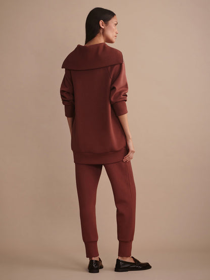 Xina Half Zip Longline Sweat Cinnamon - Varley
