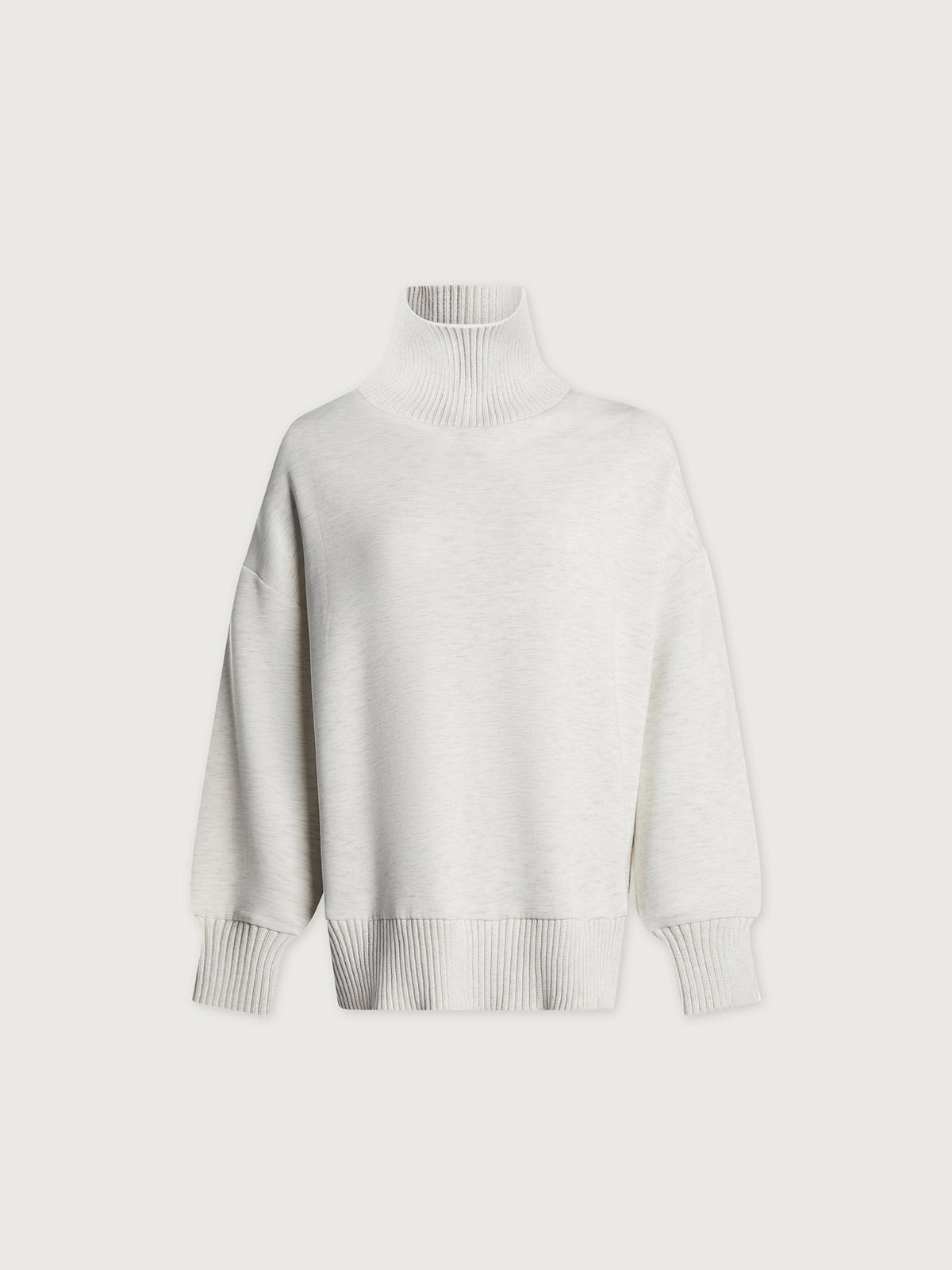 Barker High Neck Sweat Ivory Marl - Varley