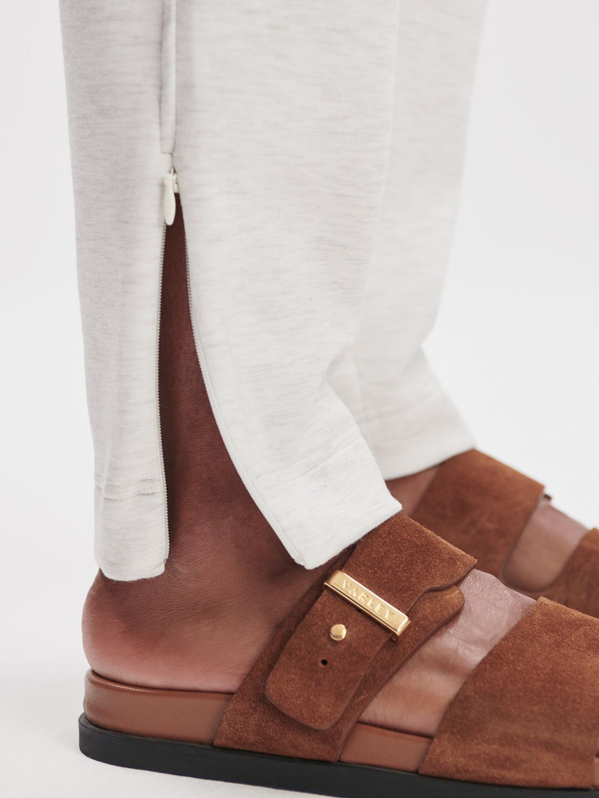 The Slim Zip Hem Pant 29.5" | VARLEY US Ivory Marl - Varley
