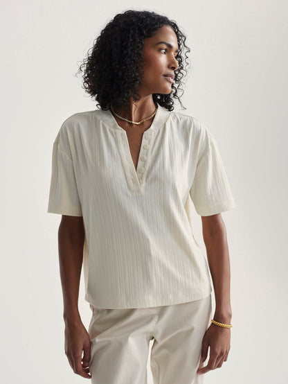 Kasey Mock Placket Rib Tee 2.0 Birch - Varley